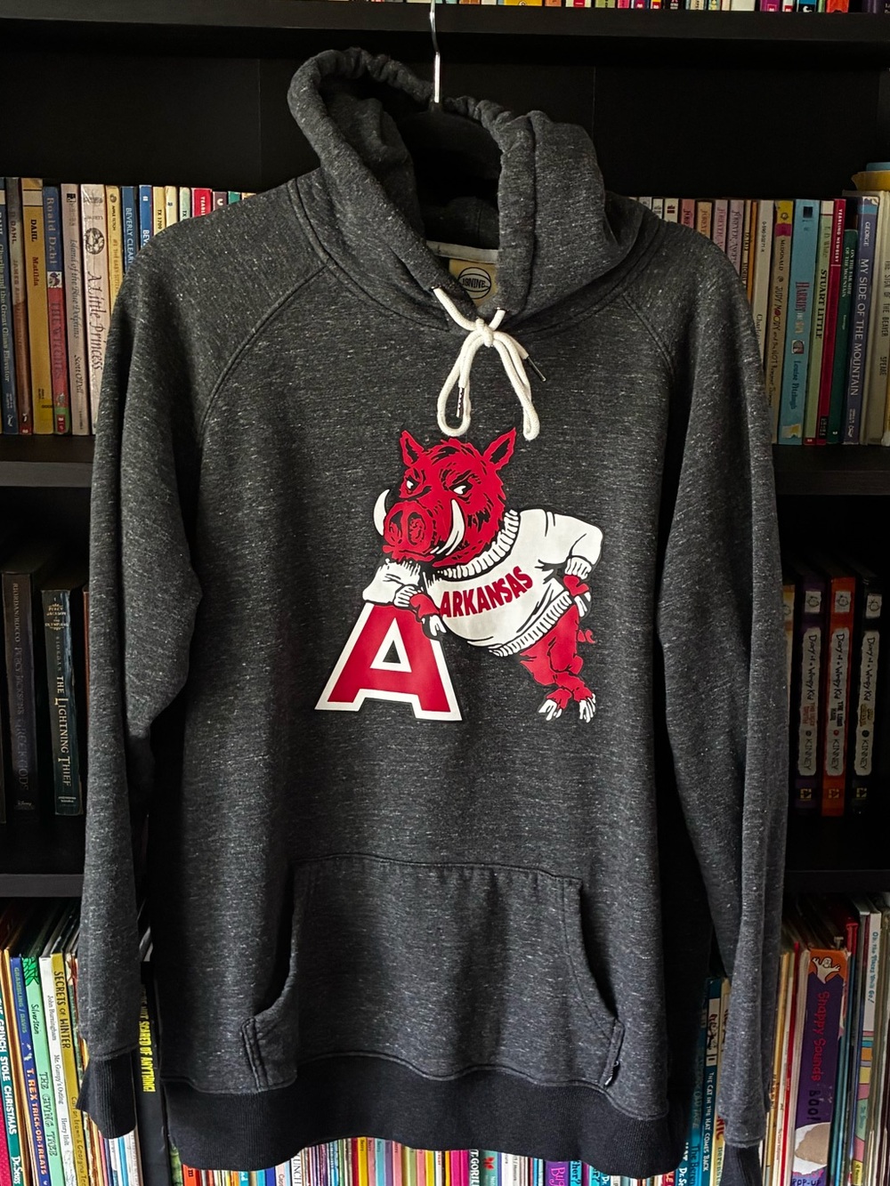 19nine SLAM! Charcoal Gray Arkansas Razorbacks hoodie size large